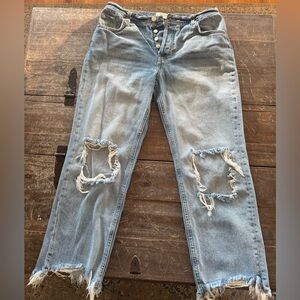 Free People Light Blue Distressed Jeans
